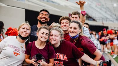 Group of students with VT t-shirts