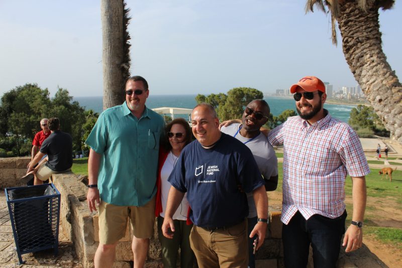 Alan Earl, Ed Smith, and Vitor Mercadante with colleagues in Jaffa, Israel