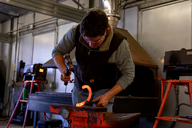 Michael working at forge