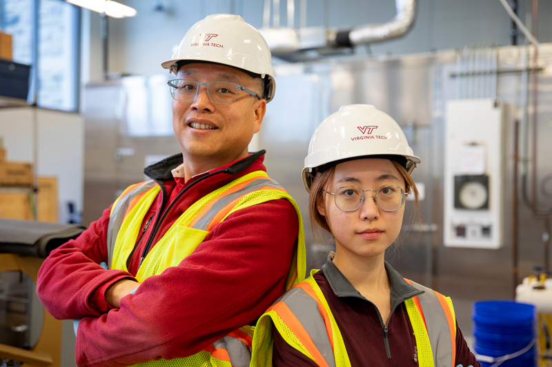 Scientists in hard hats