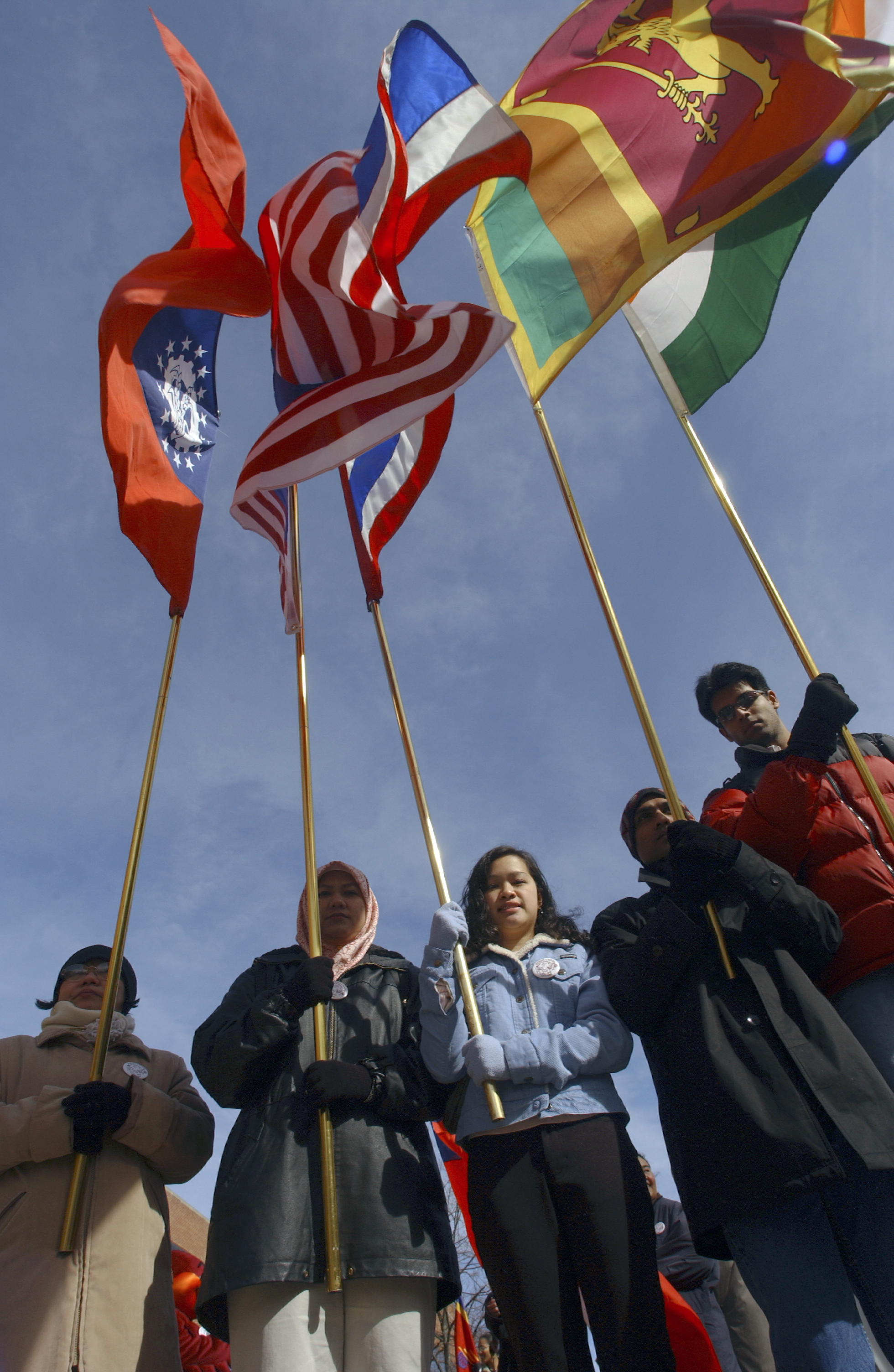 International students participate in the flag parade at Virginia Tech.