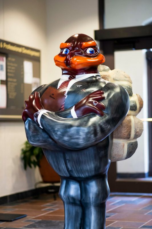 Image of Hokiebird Statue with Suit 